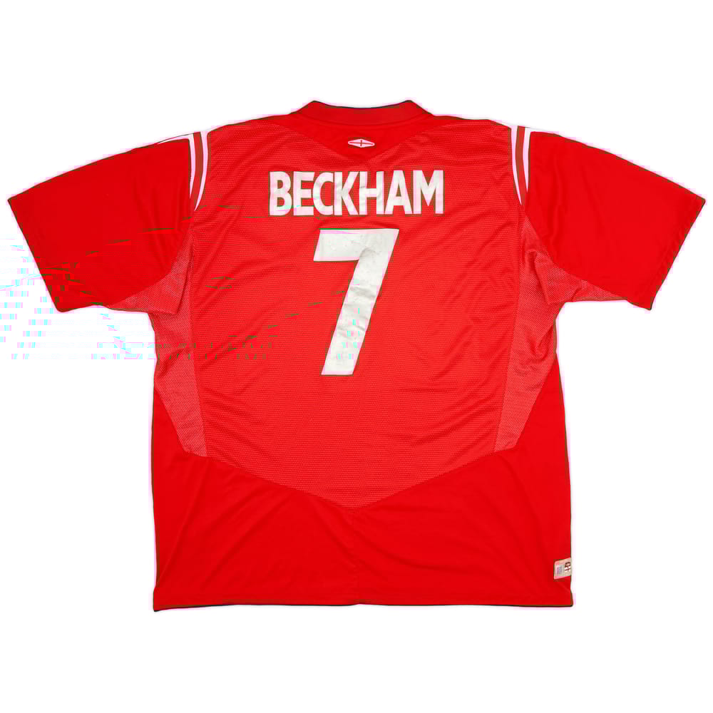 2004-06 England Away Shirt Beckham #7 - 6/10 - (XL)