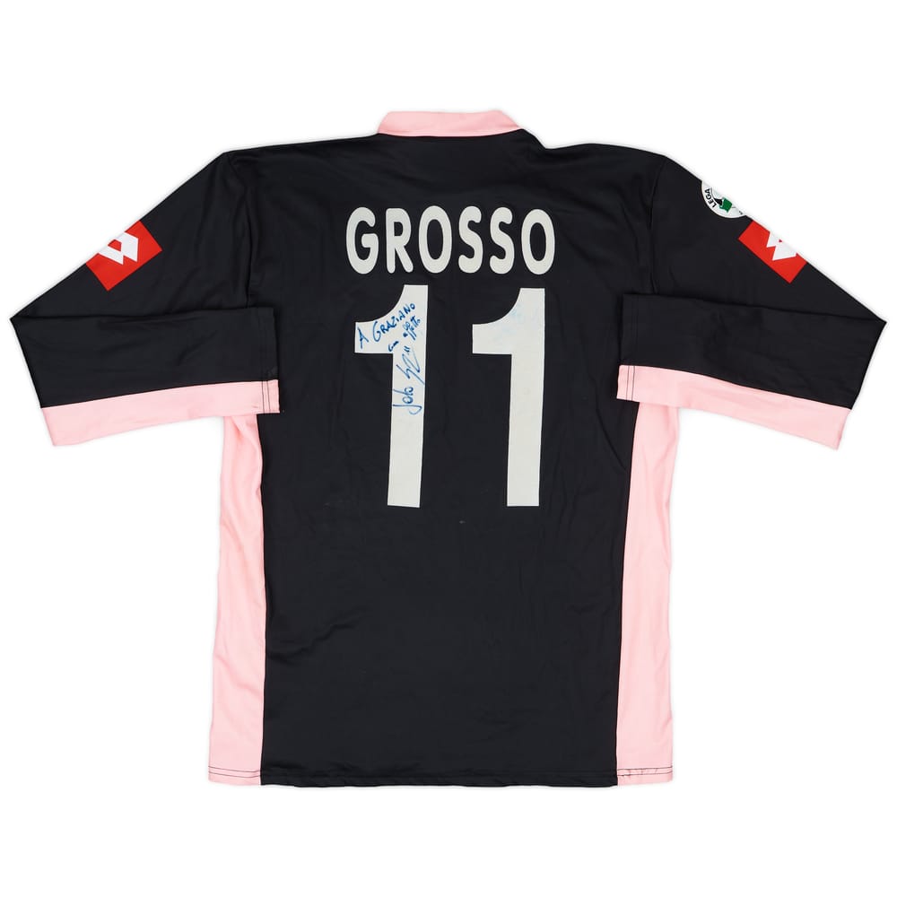 2004-05 Palermo Match Issue Signed Third L/S Shirt Grosso #11