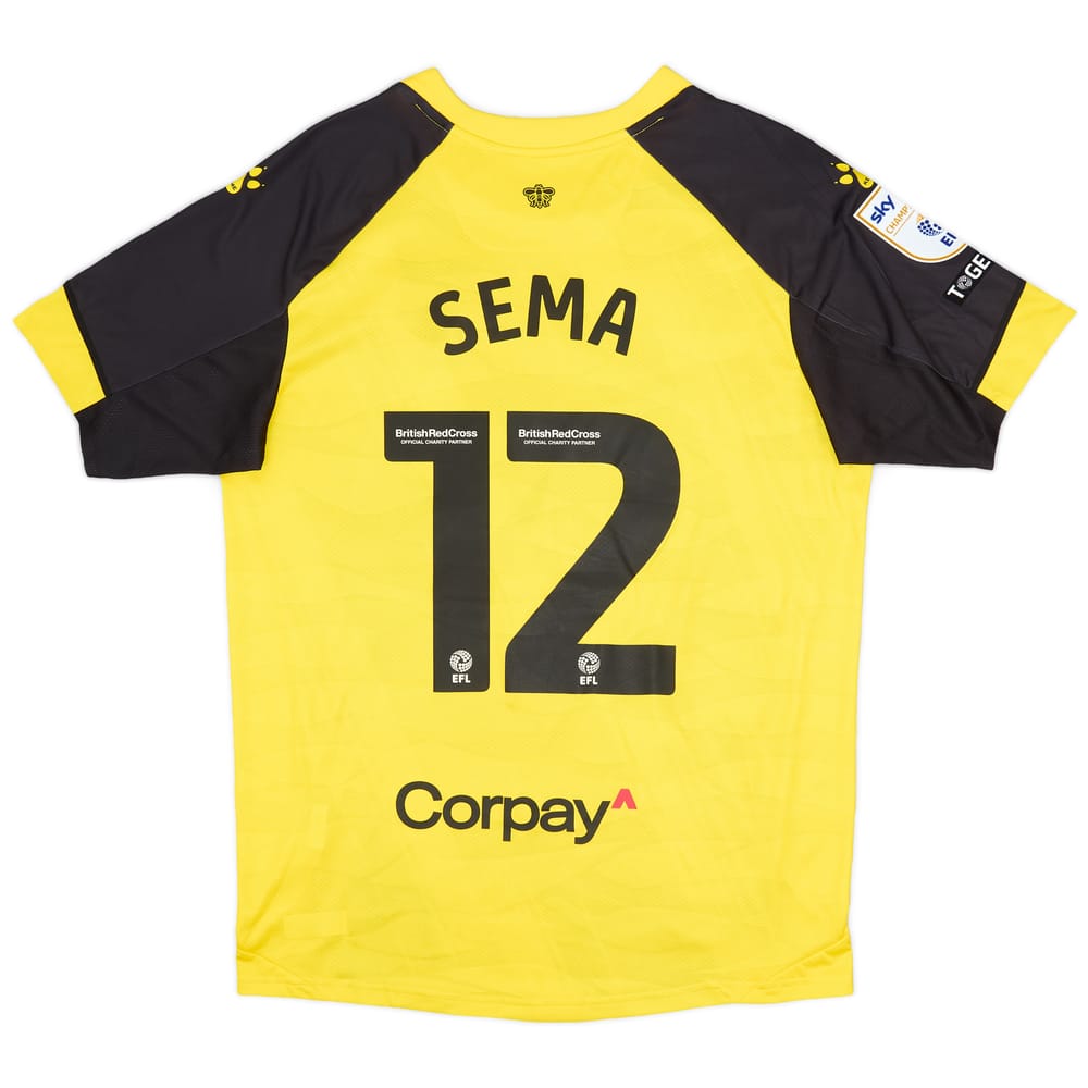 2023-24 Watford Match Issue Home Shirt Sema #12