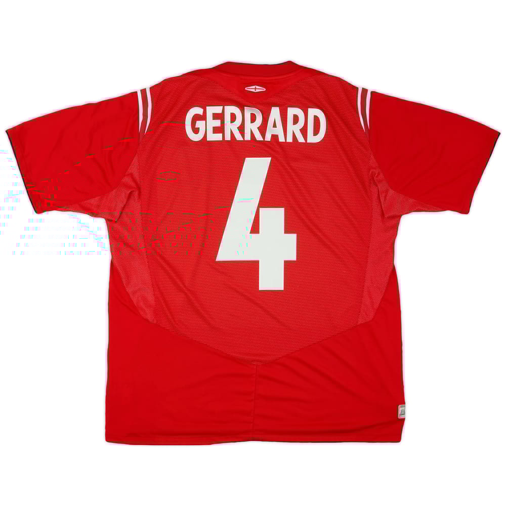 2004-06 England Away Shirt Gerrard #4 - 5/10 - (XL)