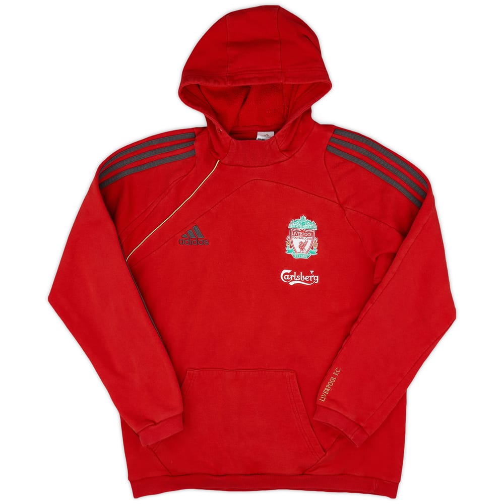 2009-10 Liverpool adidas Hooded Sweat Top - 9/10 - (L)