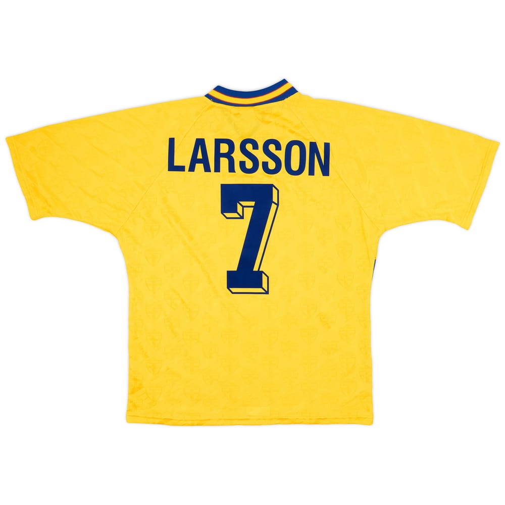 1994-96 Sweden Home Shirt Larsson #7 - 9/10 - (XL)