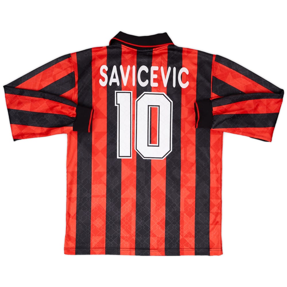 1995-96 AC Milan Home L/S Shirt Savicevic #10 - 9/10 - (XL)