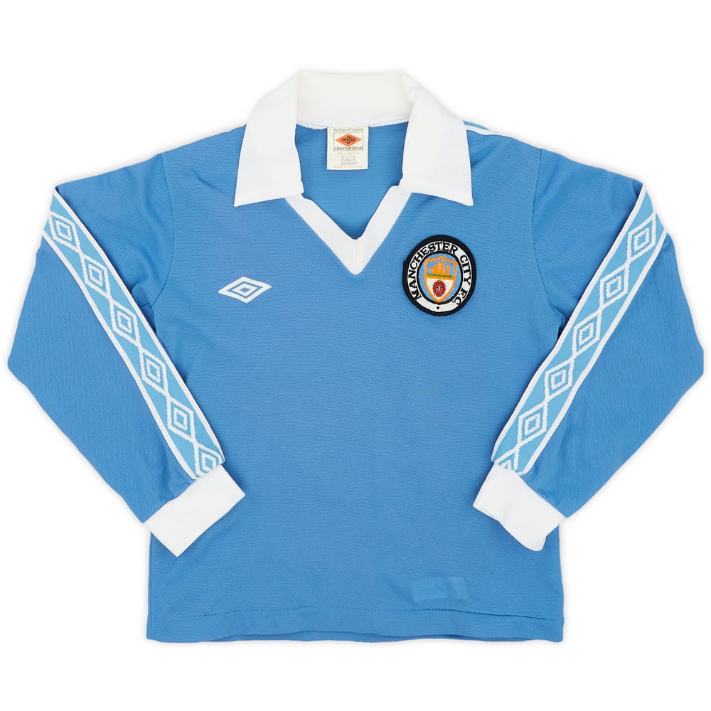 1977-81 Manchester City Home L/S Shirt - 9/10 - (M.Boys)