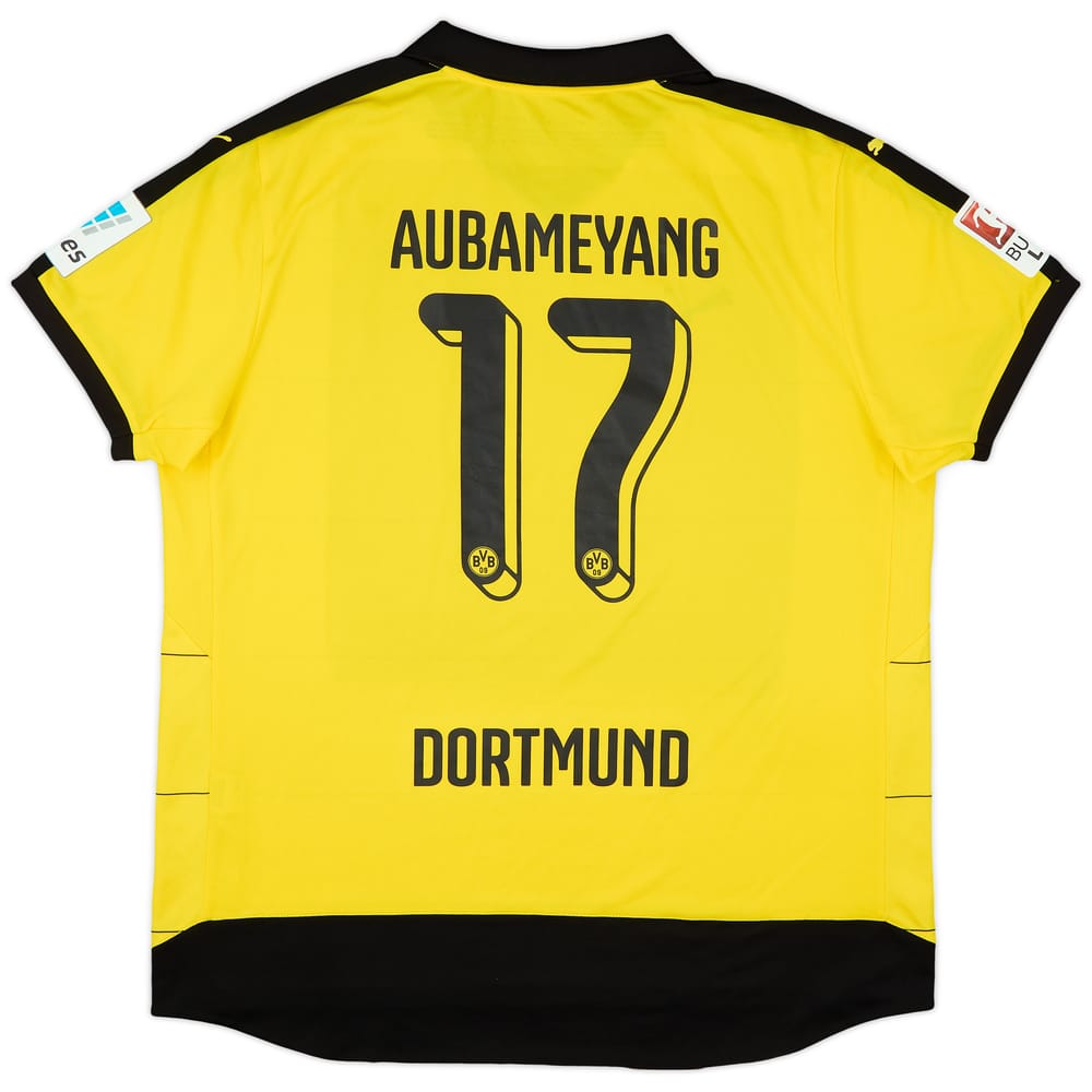 2015-16 Borussia Dortmund Home Shirt Aubameyang #17 - 8/10 - (XXL)