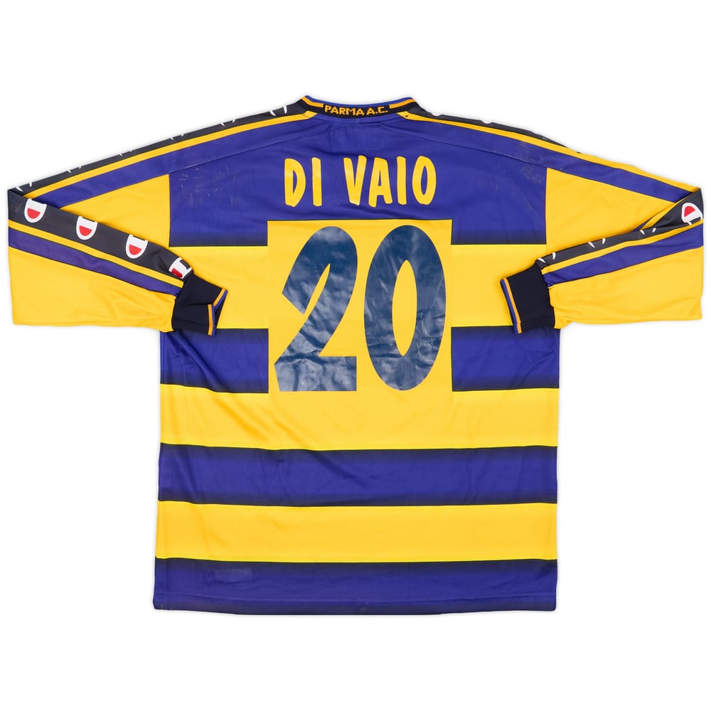 2001-02 Parma Match Issue Coppa Italia Home L/S Shirt Di Vaio #20