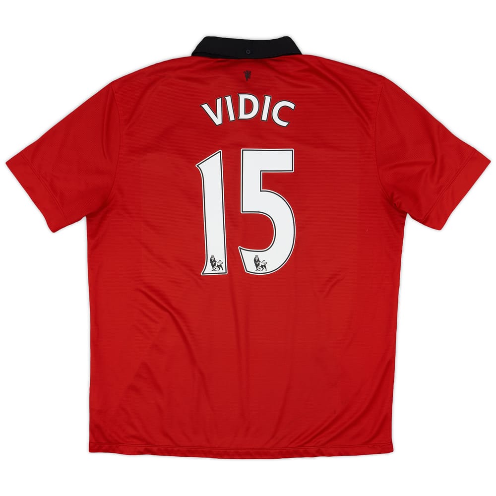 2013-14 Manchester United Home Shirt Vidic #15 - 7/10 - (XL)