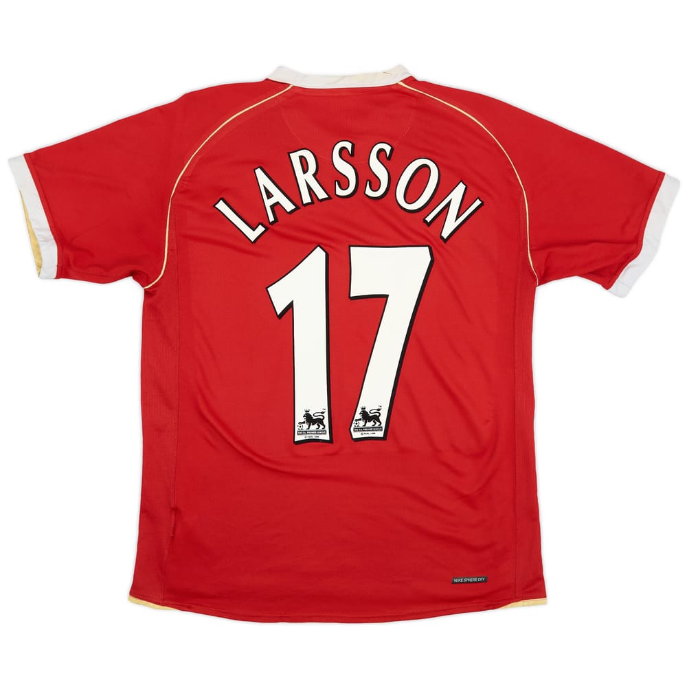 2006-07 Manchester United Home Shirt Larsson #17 - 6/10 - (M)