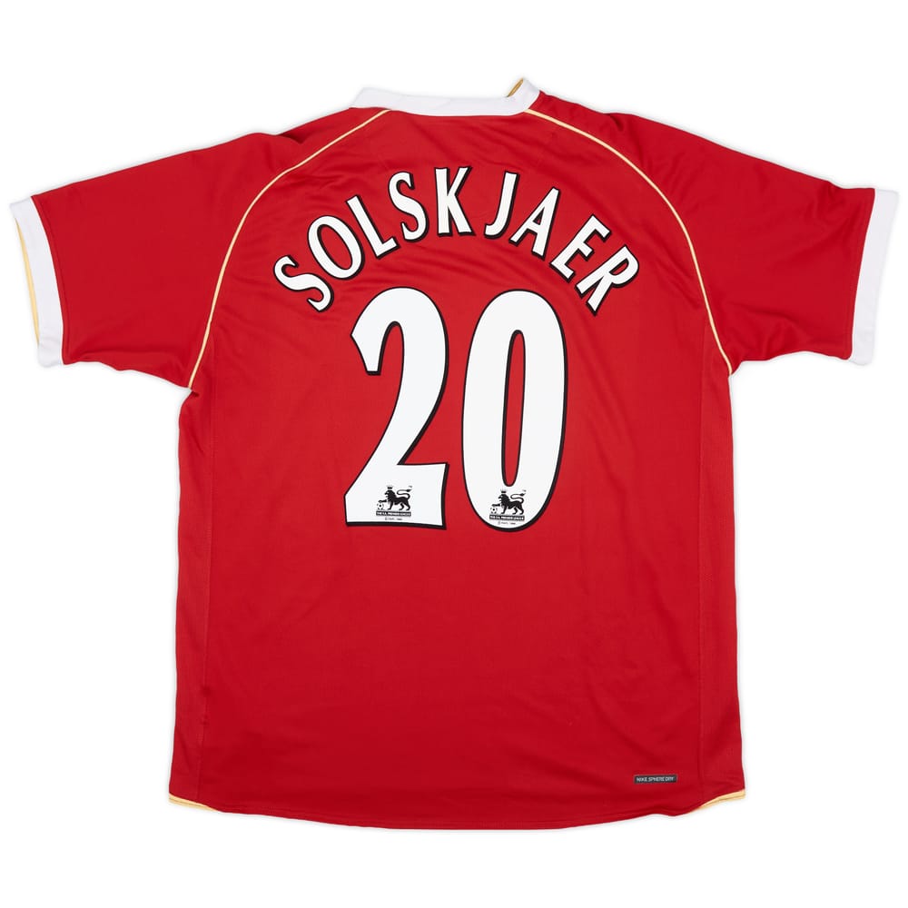 2006-07 Manchester United Home Shirt Solskjaer #20 - 9/10 - (XL)