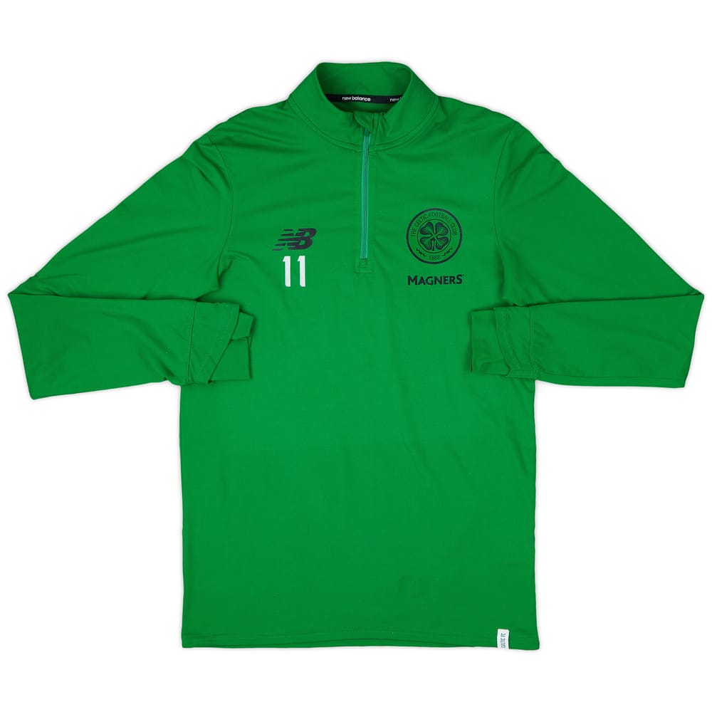 2017-18 Celtic New Balance Player Issue 1/4 Zip Training Top #11 - 9/10 - (S)