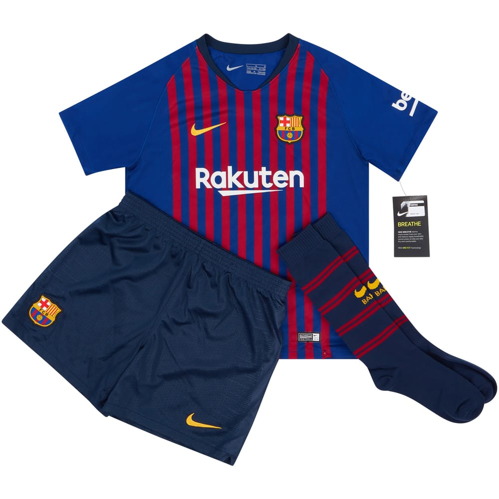 2018-19 Barcelona Home Full Kit - NEW - Little Kids