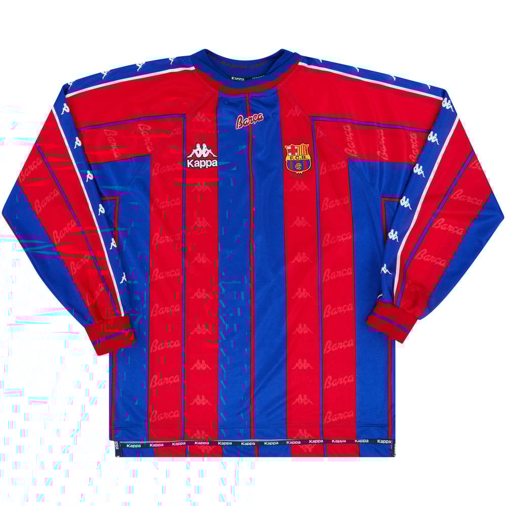 1997-98 Barcelona Home L/S Shirt - 8/10 - (S)