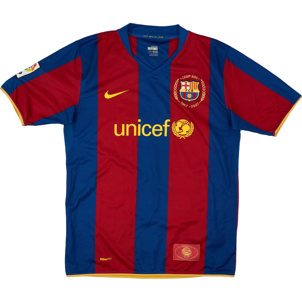 2007-08 Barcelona Home Shirt - 10/10 - (XL.Boys)