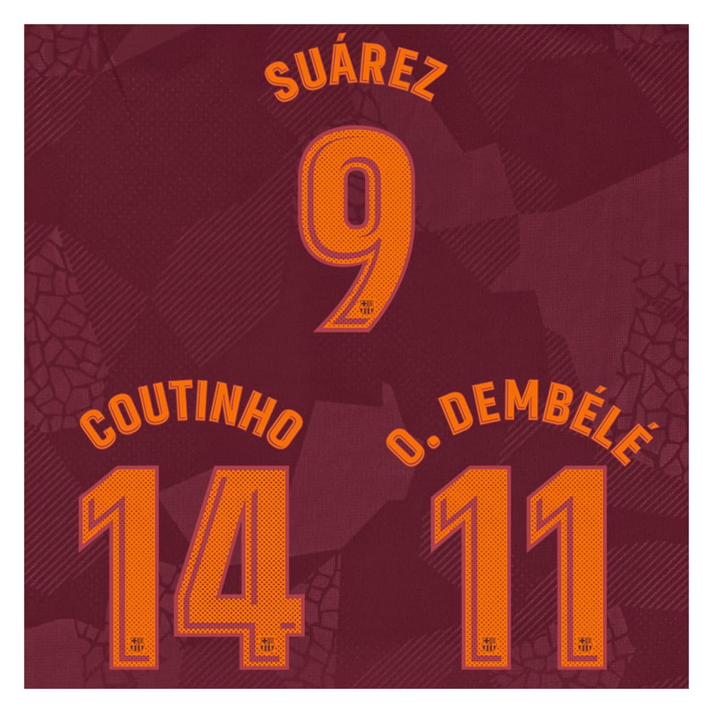 2017-18 Barcelona Third Player Issue Name Set