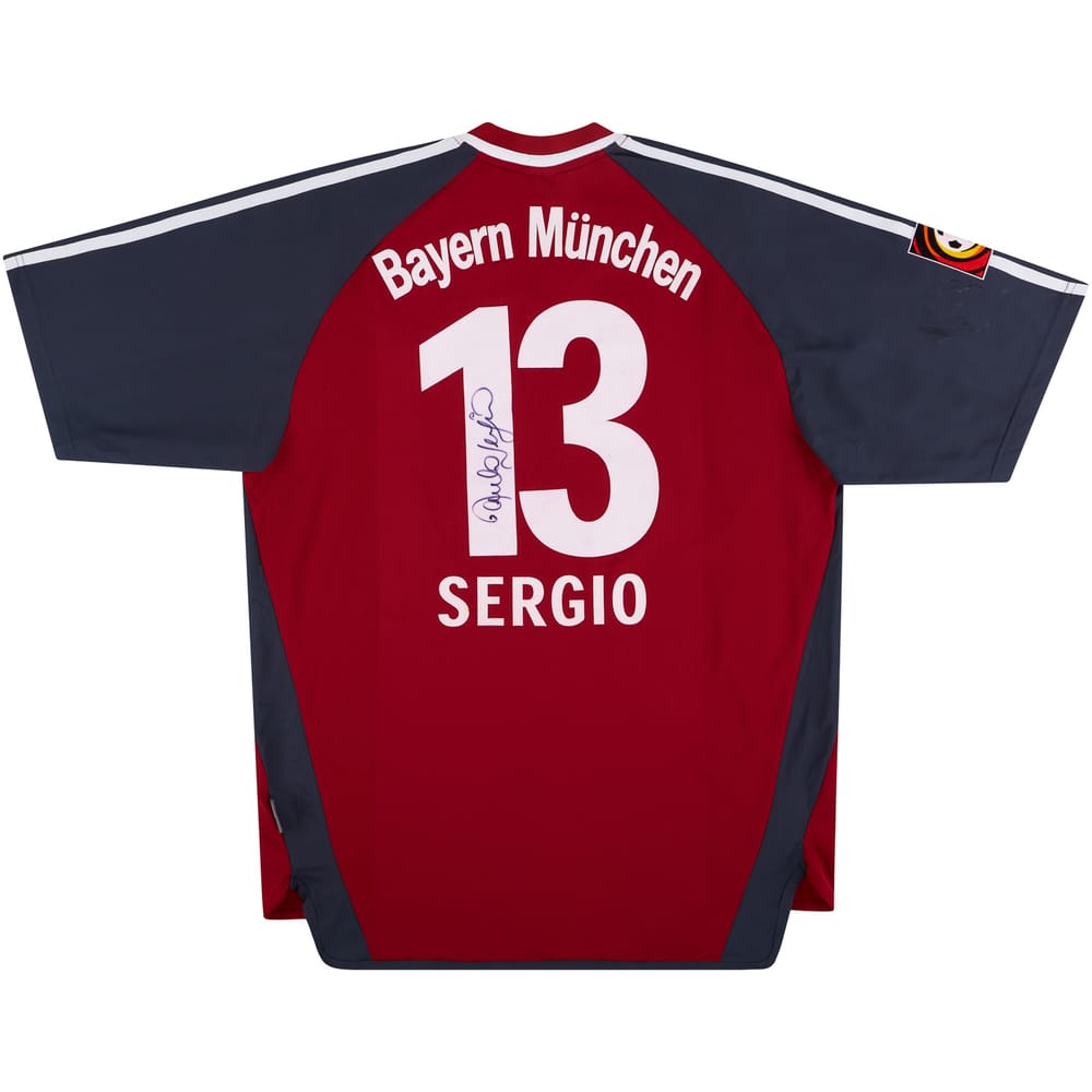 2001-02 Bayern Munich Match Issue Signed Home Shirt #13 Sergio