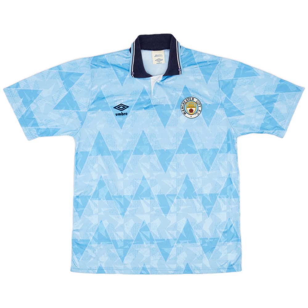1989-91 Manchester City Home Shirt - 7/10 - (L)