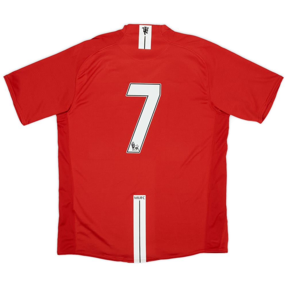 2007-09 Manchester United Home Shirt #7 - 8/10 - (L)