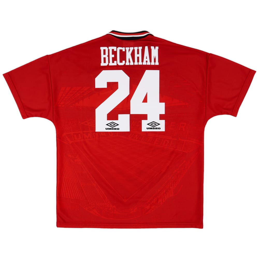 1994-96 Manchester United Home Shirt Beckham #24 - 5/10 - (XL)