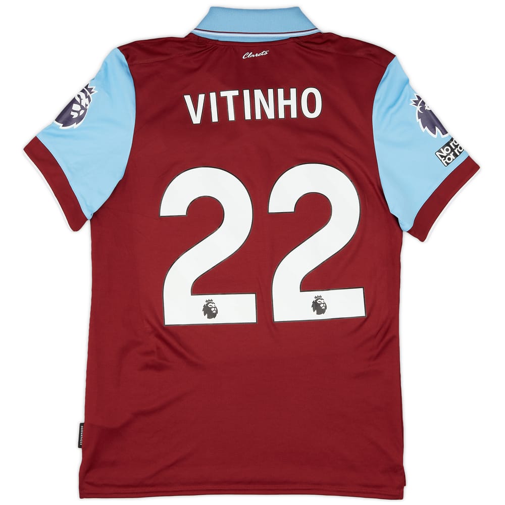 2023-24 Burnley Match Issue Home Shirt Vitinho #22