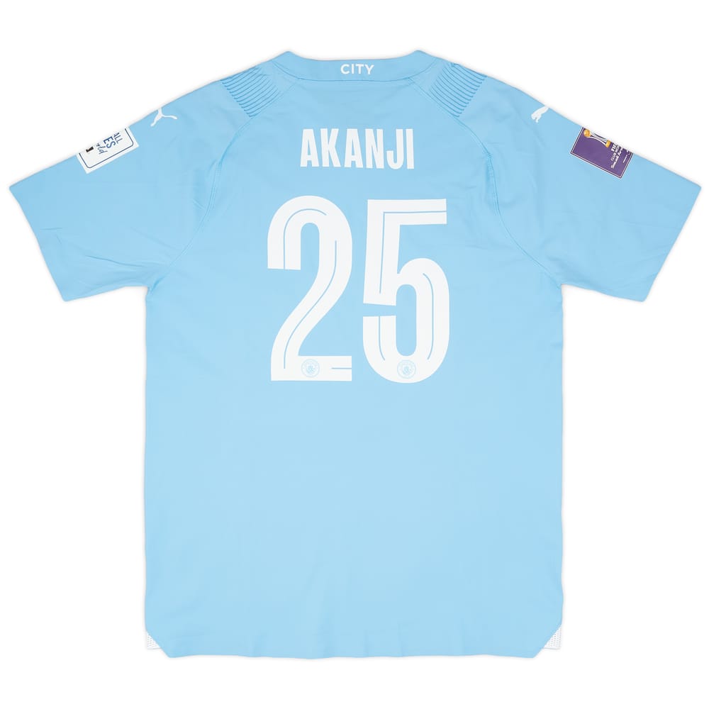 2023-24 Manchester City Match Issue Club World Cup Home Shirt Akanji #25