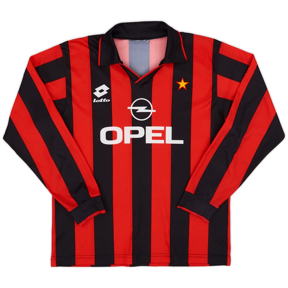 1994-95 AC Milan Home L/S Shirt - 6/10 - (L.Boys)