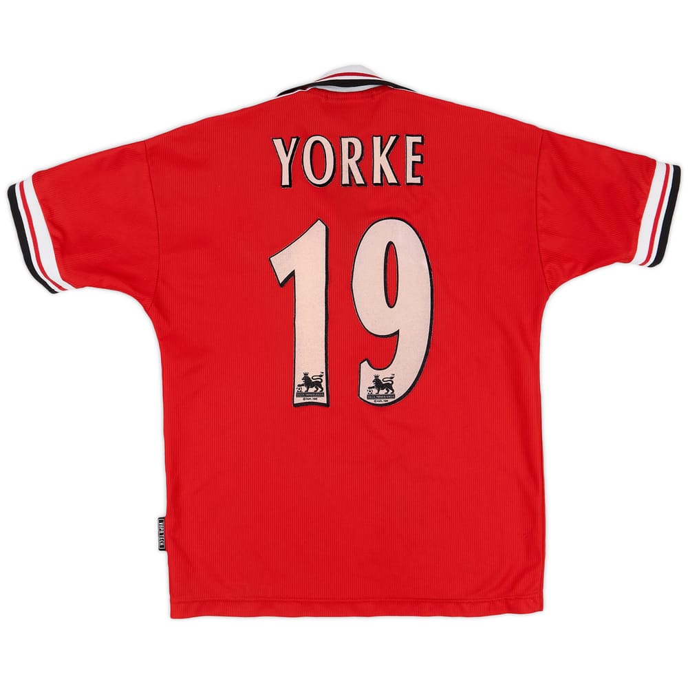 1998-00 Manchester United Home Shirt Yorke #19 - 7/10 - (L.Boys)