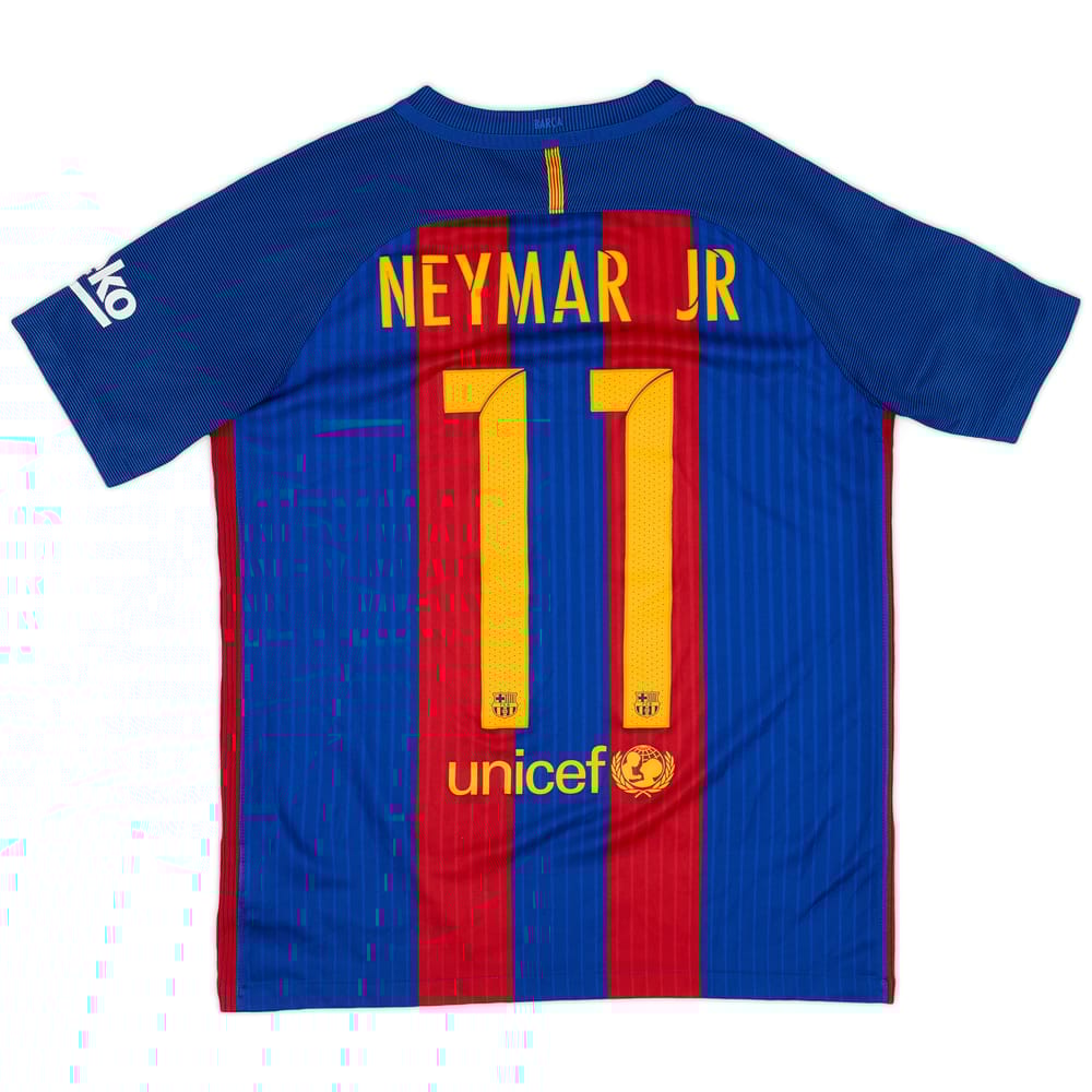 2016-17 Barcelona Home Shirt Neymar Jr #11 - 8/10 - (XL.Boys)