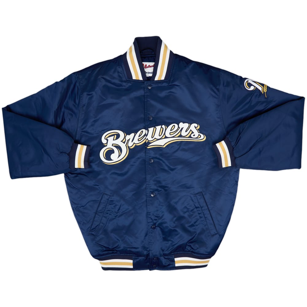 2000s Milwaukee Brewers Majestic Satin Varsity Jacket - 8/10 - (L)