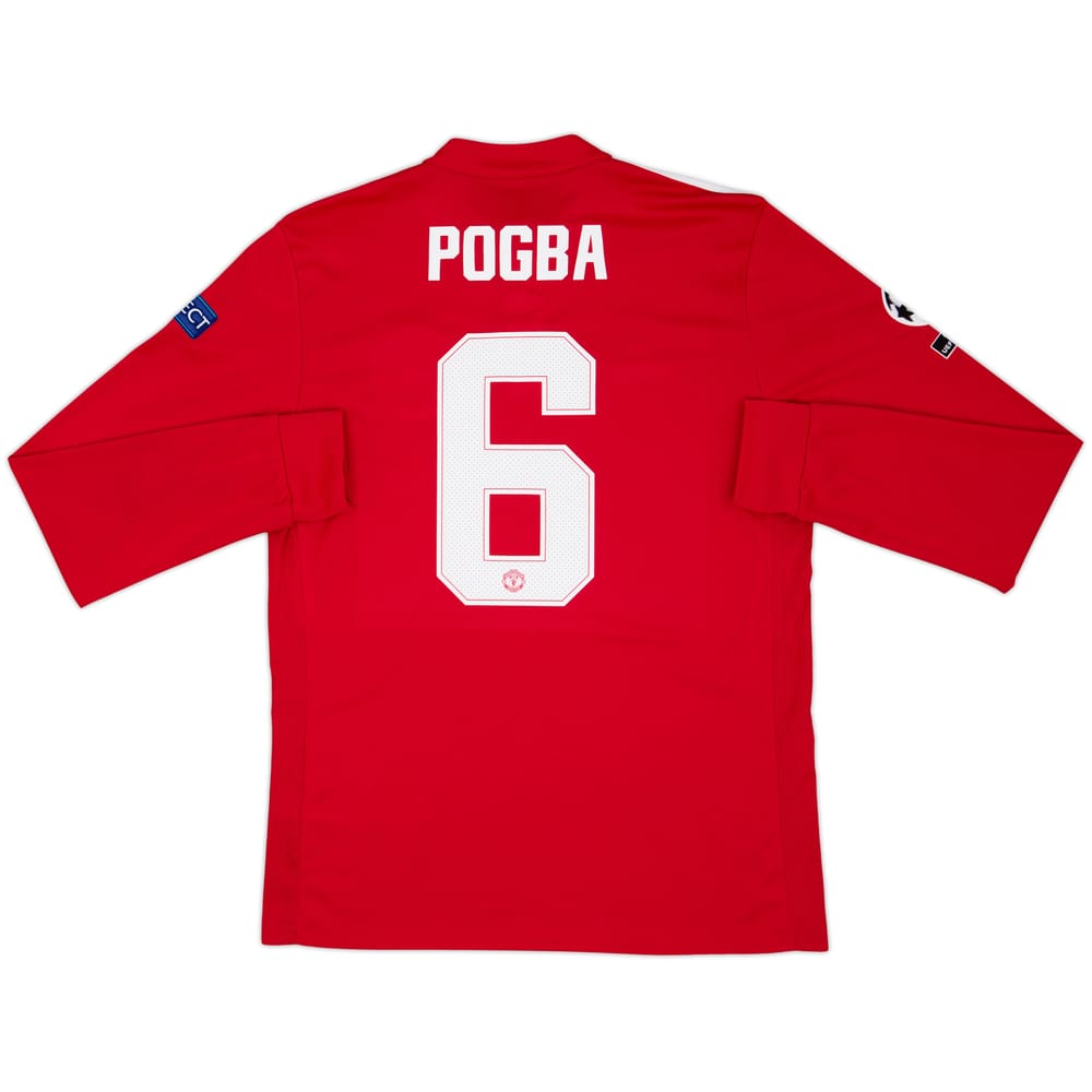 2017-18 Manchester United Home L/S Shirt Pogba #6 - 10/10 - (M)