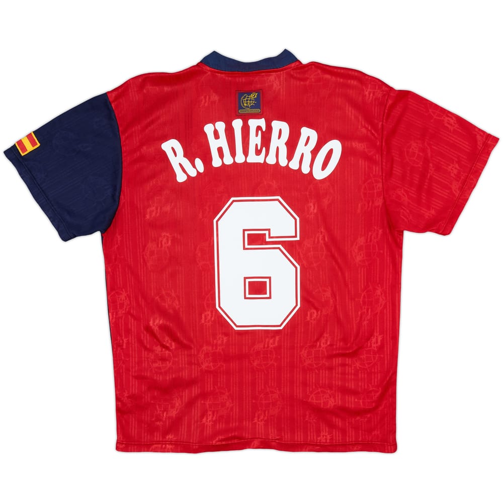 1996-98 Spain Home Shirt R.Hierro #6 - 8/10 - (M)