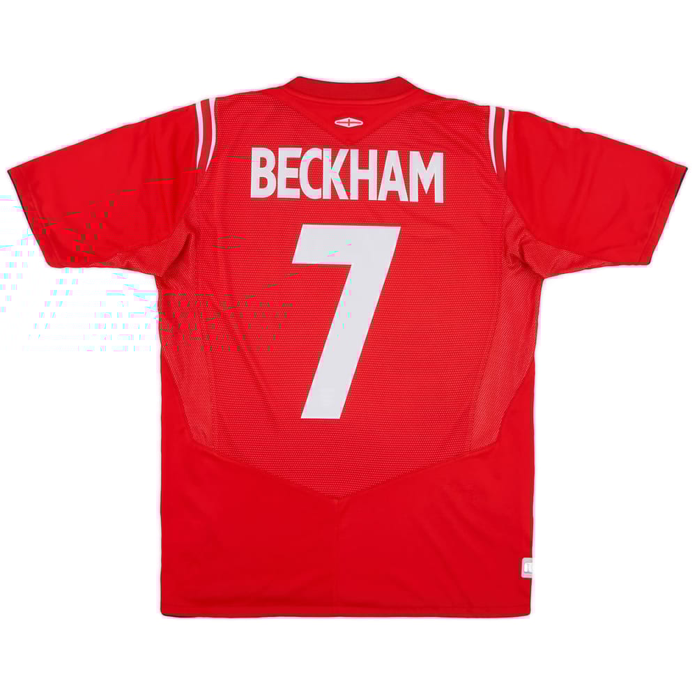 2004-06 England Away Shirt Beckham #7 - 7/10 - (S)