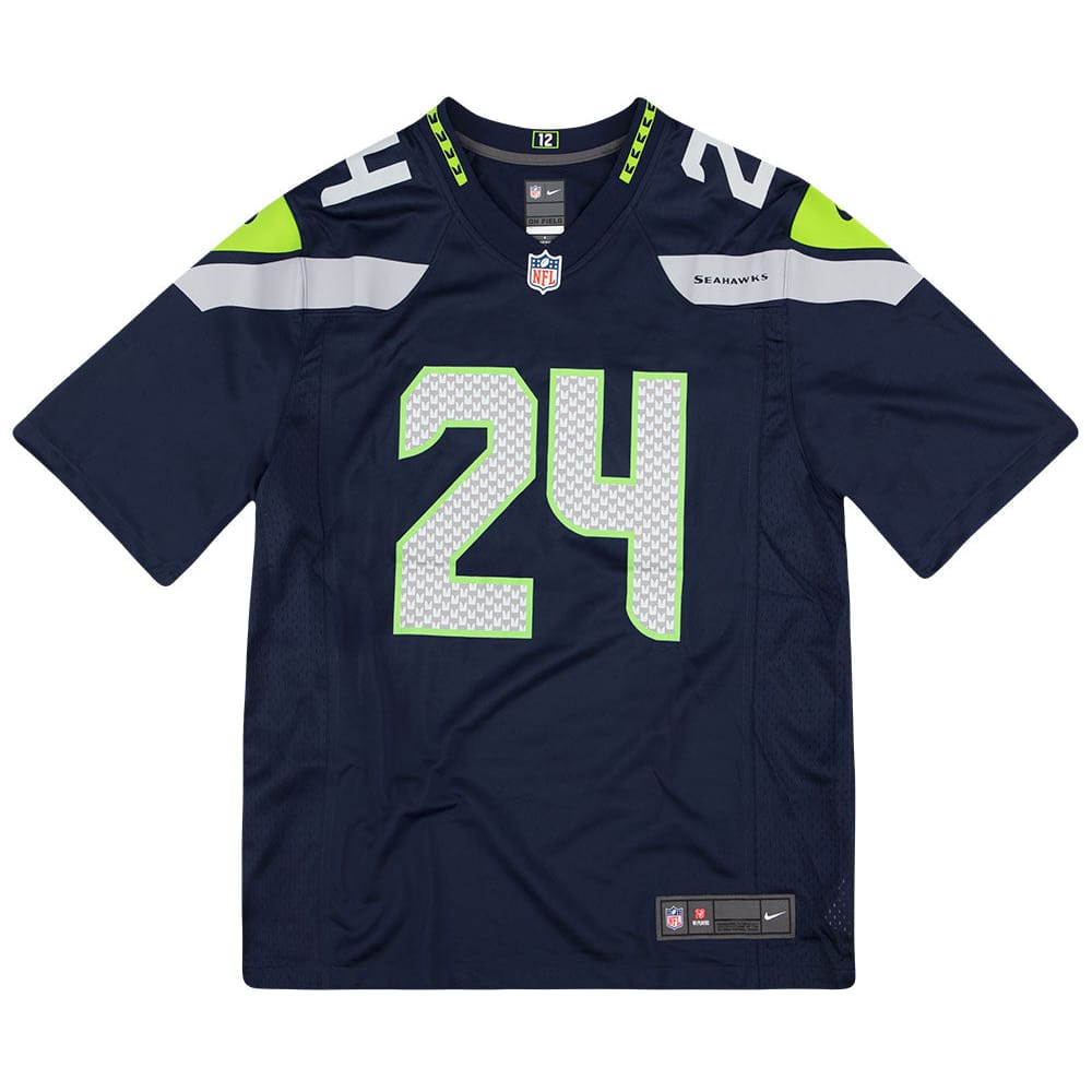 2019 Seattle Seahawks Lynch #24 Nike Game Jersey (Home) M - *As New*