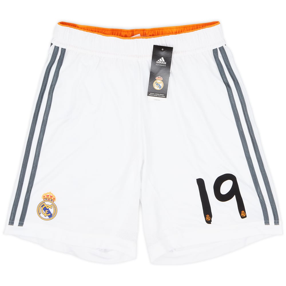 2013-14 Real Madrid Player Issue Home Shorts #19 (Modric) (M)