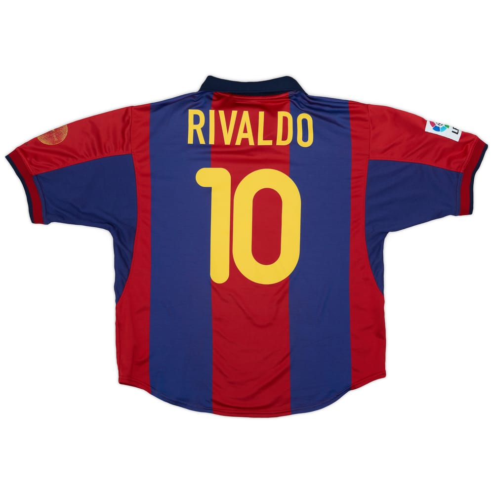 2000-01 Barcelona Home Shirt Rivaldo #10 - 7/10 - (L)