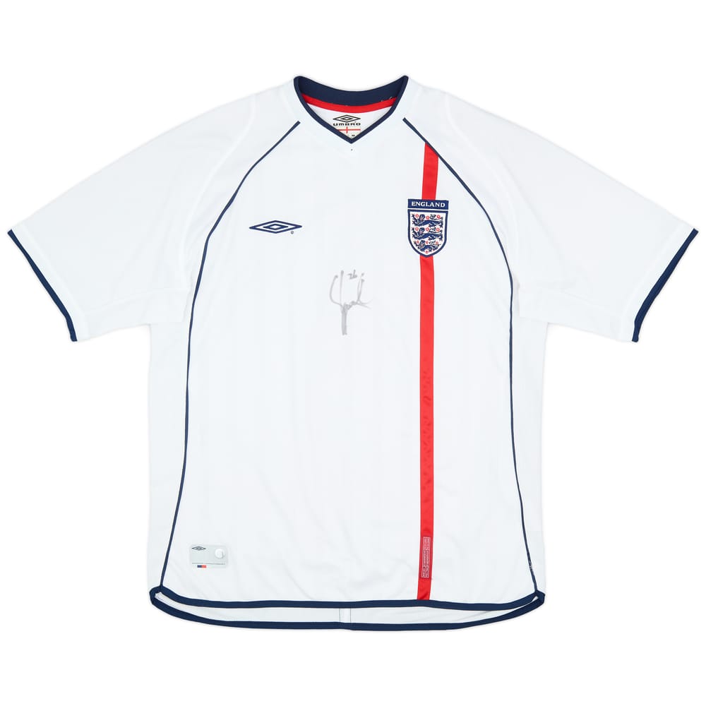 2001-03 England Signed Home Shirt - 8/10 - (XL)