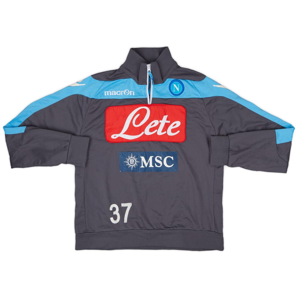2013-14 Napoli Player Issue Macron 1/4 Zip Drill Top #37 - 5/10 - (M)