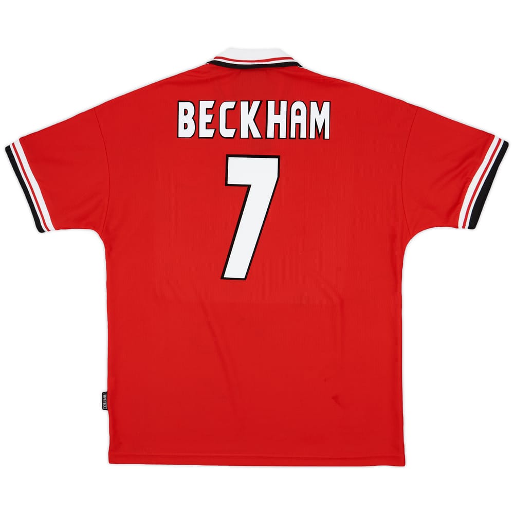 1998-00 Manchester United Home Shirt Beckham #7 - 8/10 - (XL)