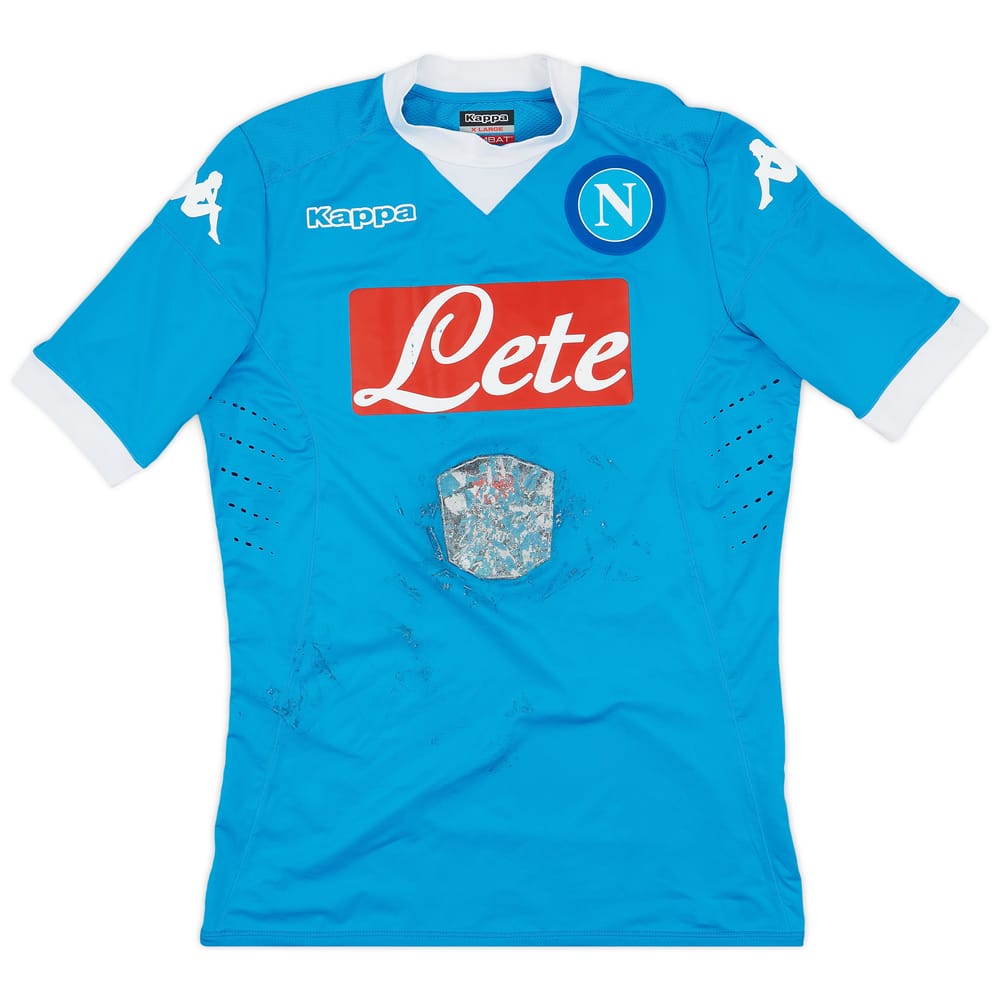 2015-16 Napoli Authentic Home Shirt - 4/10 - (XL)