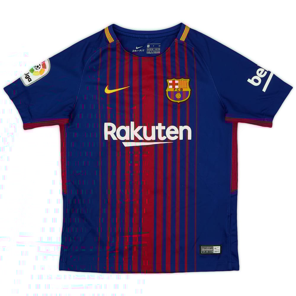 2017-18 Barcelona Home Shirt - 8/10 - (S.Boys)