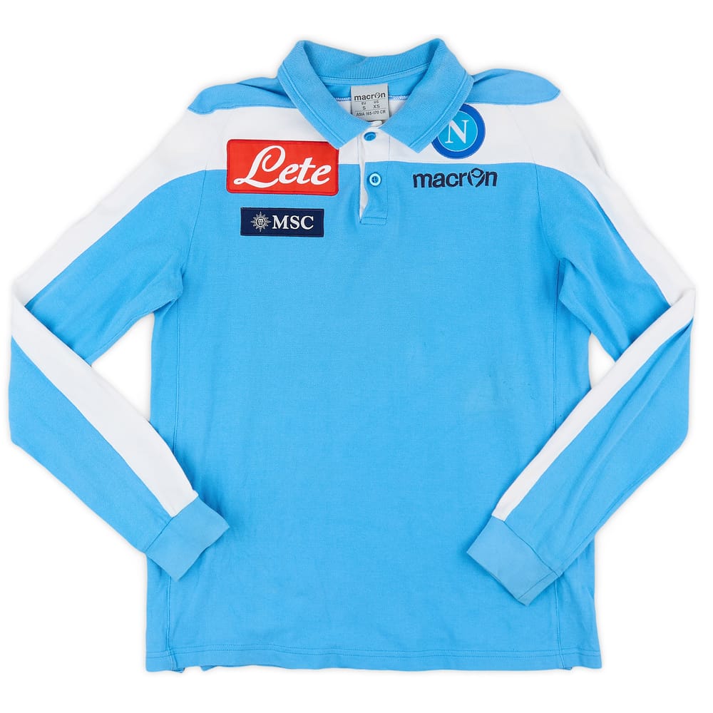 2014-15 Napoli Macron Polo L/S Shirt - 7/10 - (S)