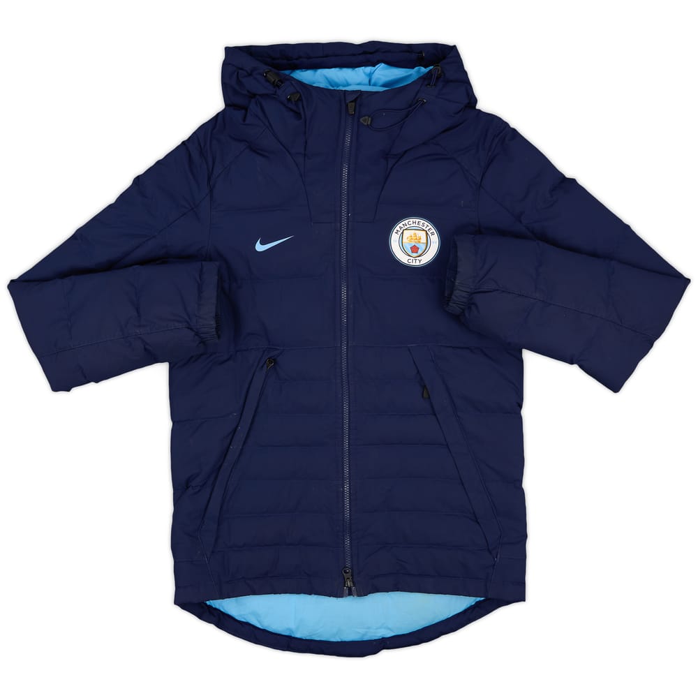 2018-19 Manchester City Nike Hooded Padded Bench Coat - 7/10 - (S)