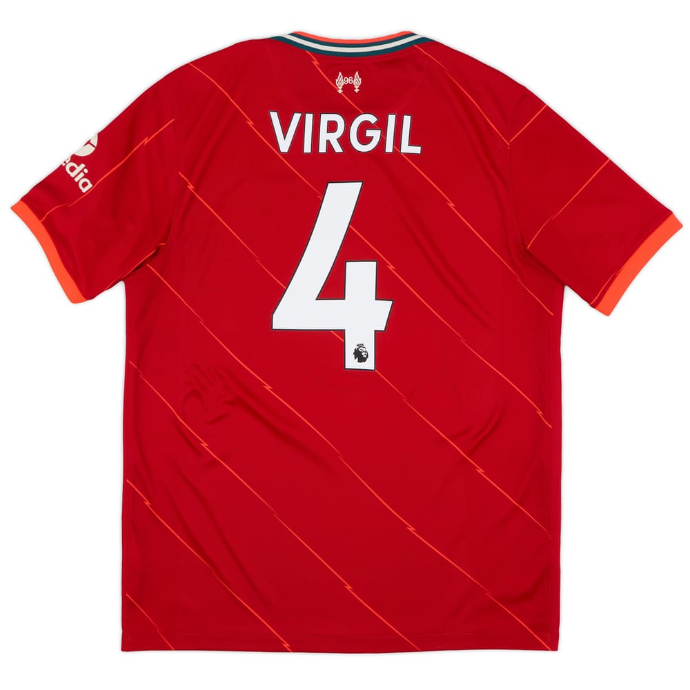 2021-22 Liverpool Home Shirt Virgil #4 - 9/10 - (L)