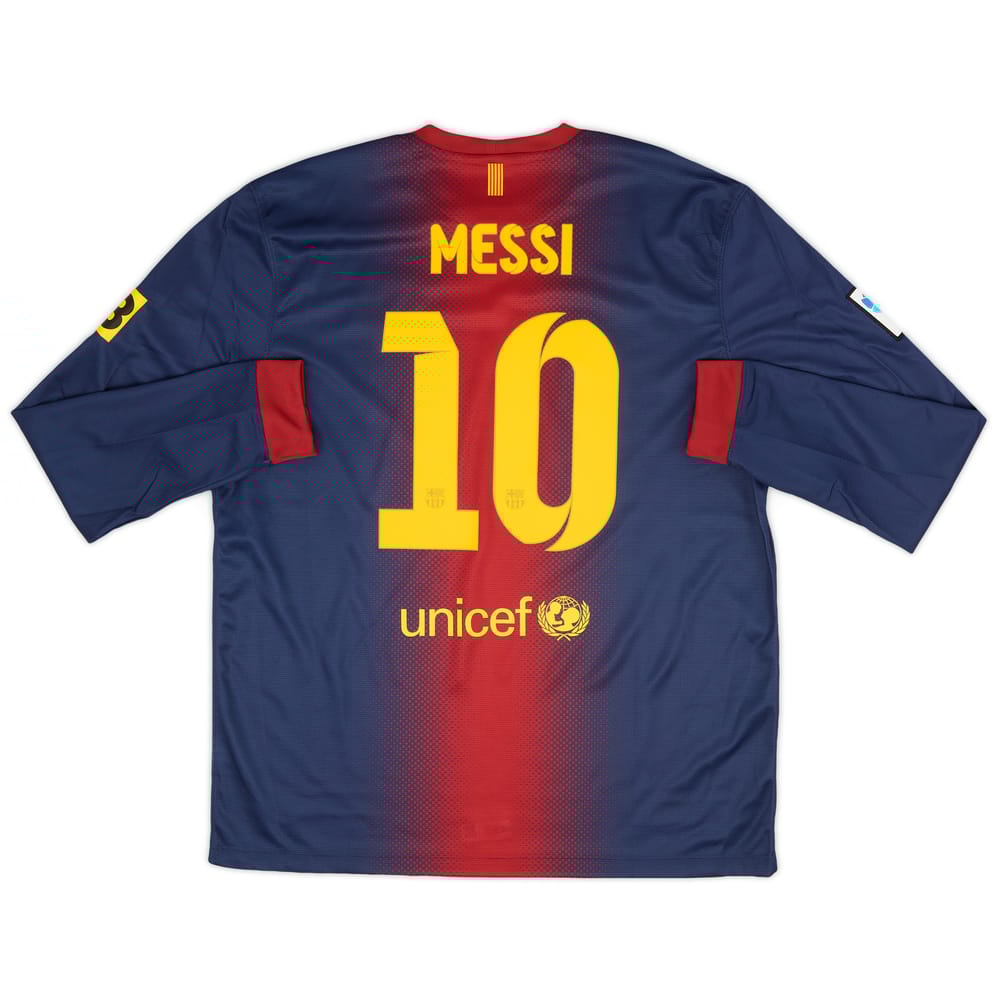 2012-13 Barcelona Home L/S Shirt Messi #10 (XL)