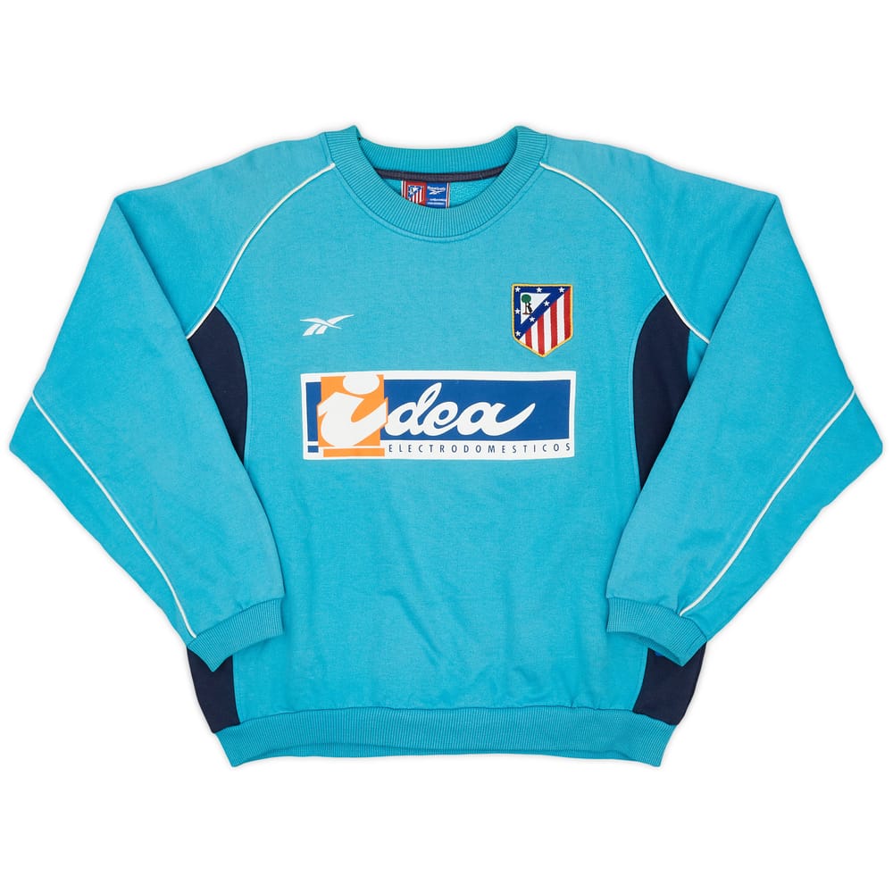2000-01 Atletico Madrid Reebok Sweat Top - 8/10 - (L)