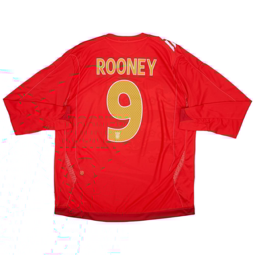 2006-08 England Away L/S Shirt Rooney #9 - 9/10 - (XL)
