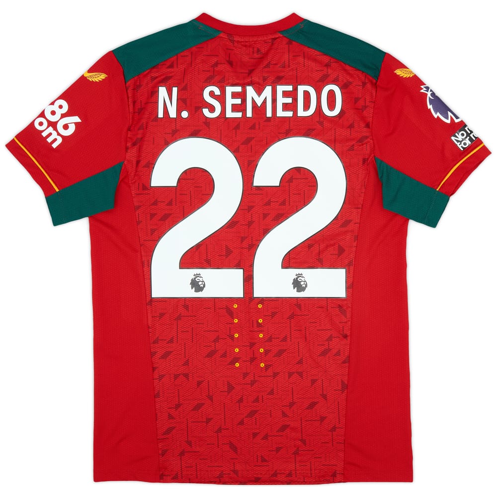 2023-24 Wolves Match Issue Away Shirt N. Semedo #22