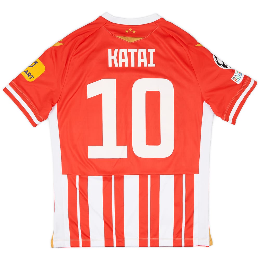 2023-24 Red Star Belgrade Match Issue Champions League Home Shirt Katai #10