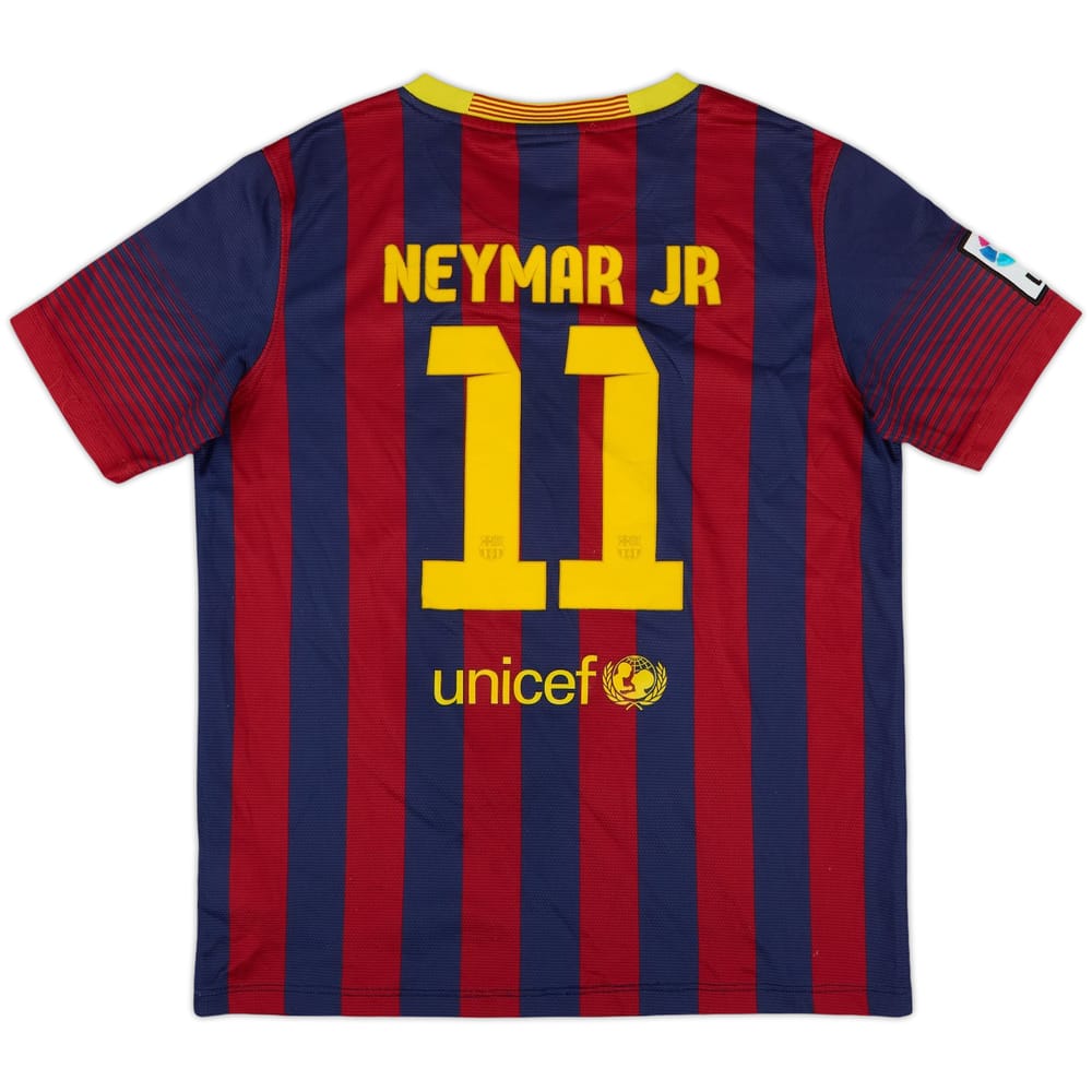 2013-14 Barcelona Home Shirt Neymar Jr #11 - 8/10 - (XL.Boys)