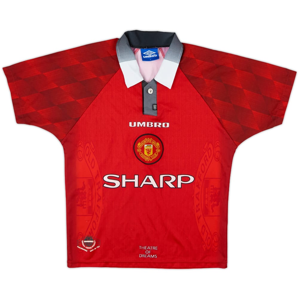 1996-98 Manchester United Home Shirt - 8/10 - (Y)