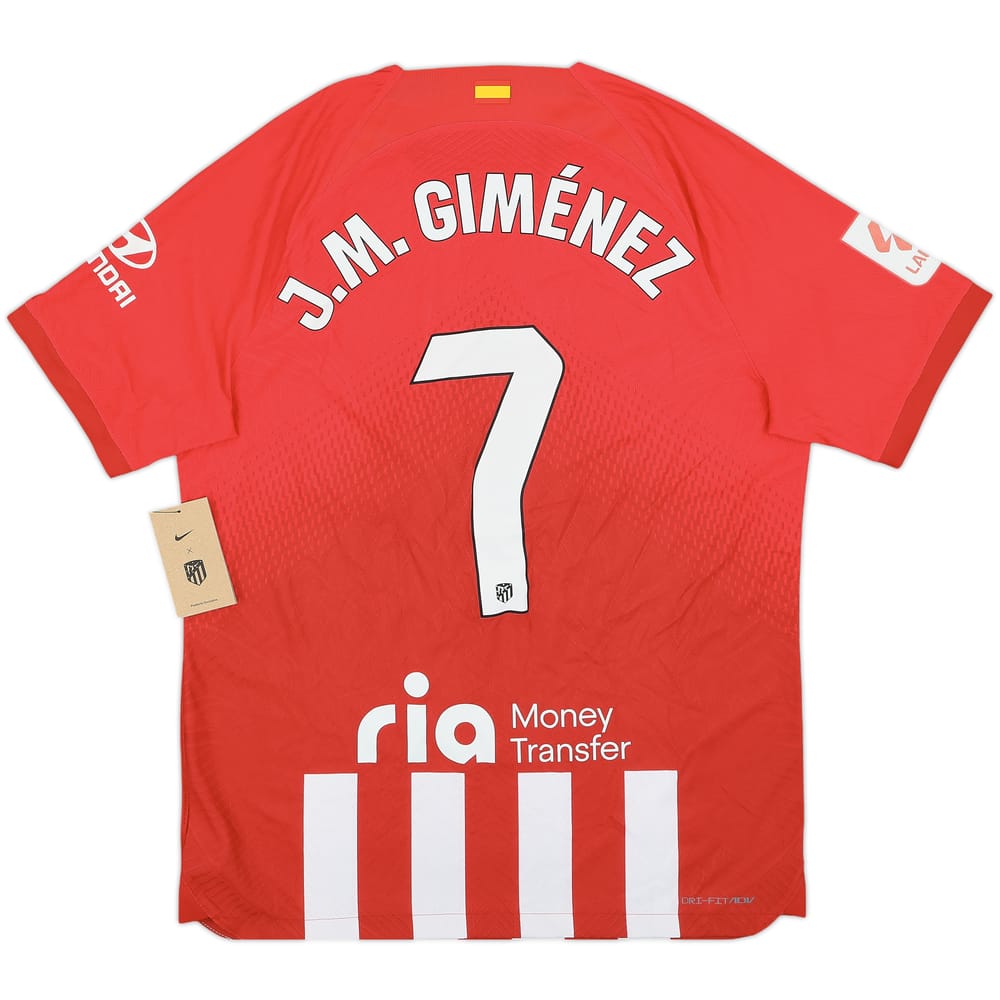 2023-24 Atletico Madrid Authentic Home Shirt J.M.Gimenez #7 (L)